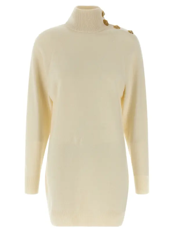 Cashmere wool dress BALMAIN Beige