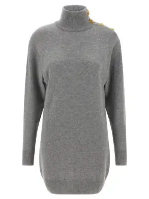 Cashmere wool dress BALMAIN Gray