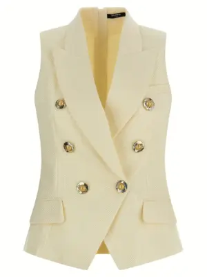 'Gold and Gold Coin' vest BALMAIN White