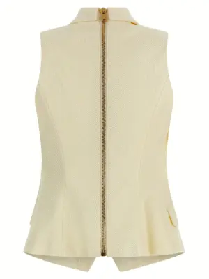 'Gold and Gold Coin' vest FF1AG740VI290CF BALMAIN White