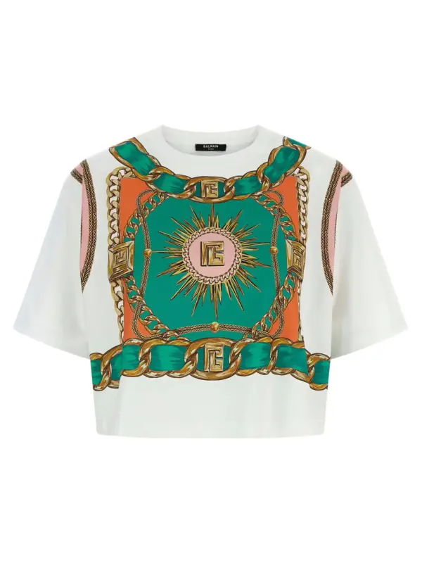 'Balmain Foulard' print T-shirt BALMAIN Multicolor