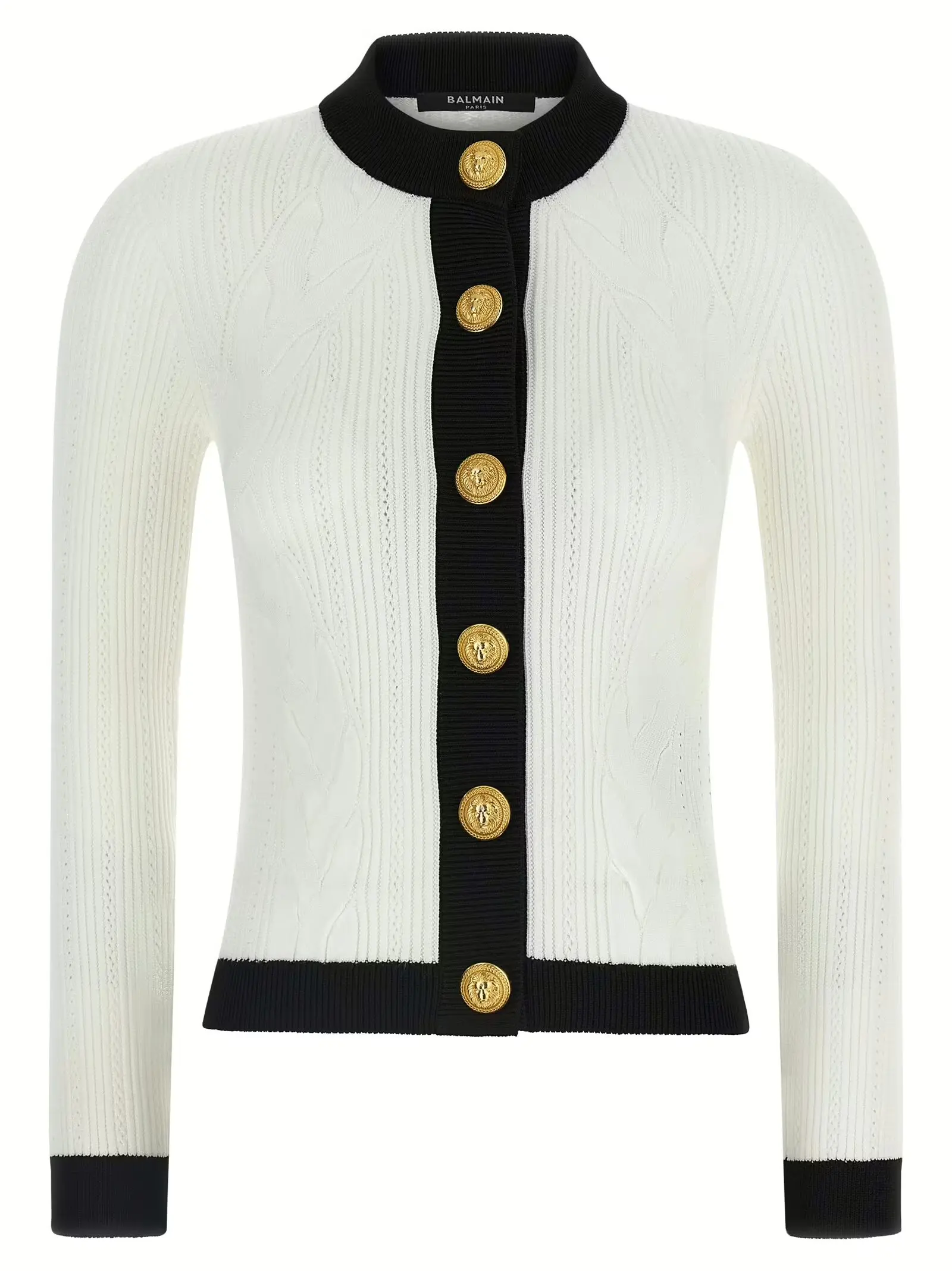 Кардиган двокольоровий Balmain Чорно-білий 1 Two-tone cardigan BALMAIN White/Black