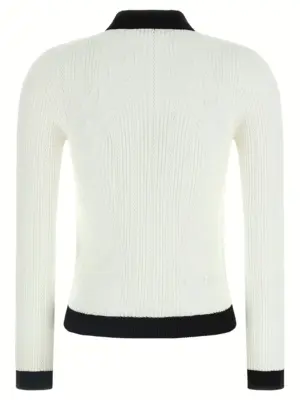 Two-tone cardigan FF1KL191KI64GAB BALMAIN White/Black