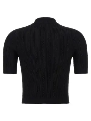 Short sleeve cardigan FF1KL230KI500PA BALMAIN Black