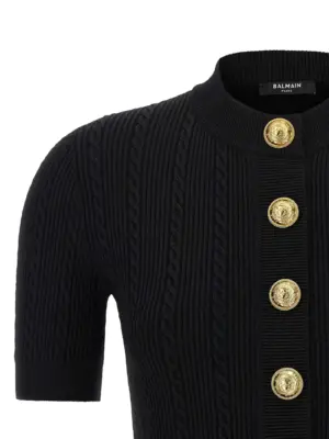 Short sleeve cardigan Woman BALMAIN Black