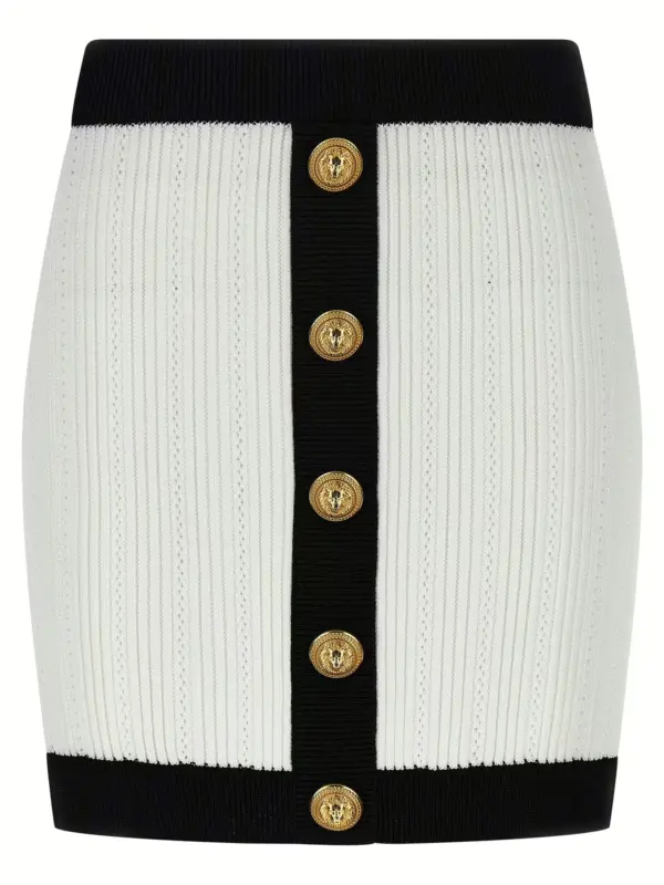 Two-tone miniskirt BALMAIN White/Black