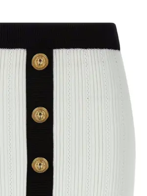 Two-tone miniskirt Woman BALMAIN White/Black