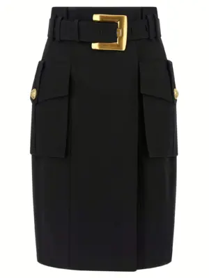 Wrap skirt BALMAIN Black