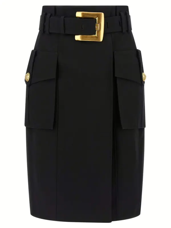 Wrap skirt BALMAIN Black