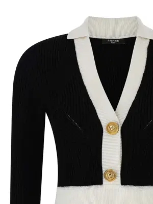 Two-tone dress Woman BALMAIN White/Black