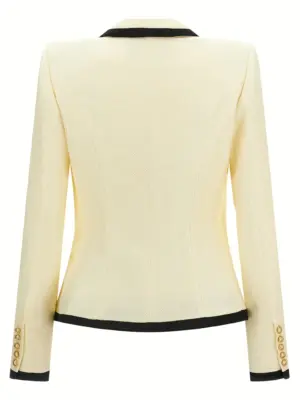 Maxi shoulder strap blazer FF1SE165VI29GWO BALMAIN White/Black