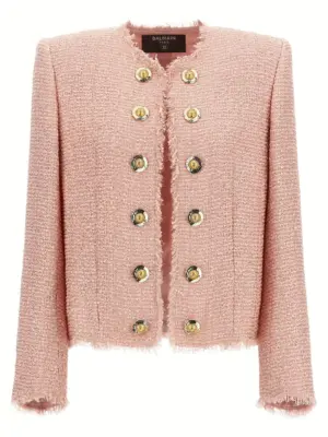 Sequin tweed blazer BALMAIN Pink