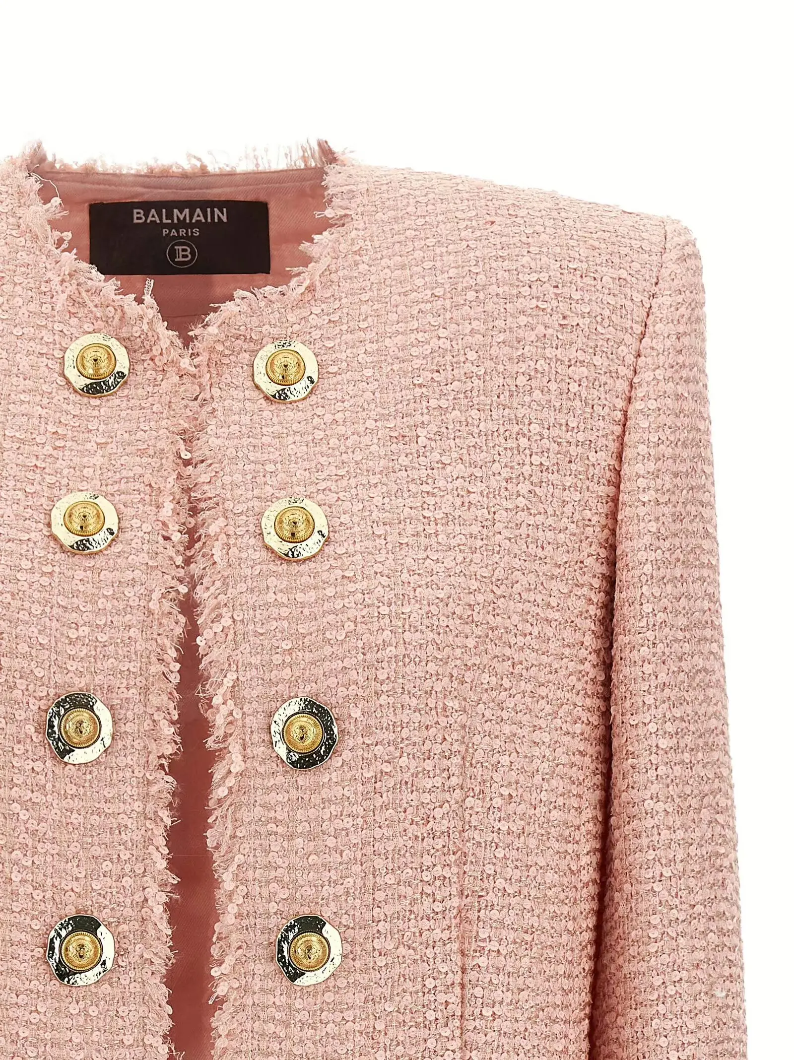 Жакет Balmain Sequin tweed Рожевий 3 Sequin tweed blazer Woman BALMAIN Pink