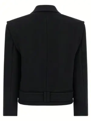 Double-breasted coat FF1UA095WD100PA BALMAIN Black