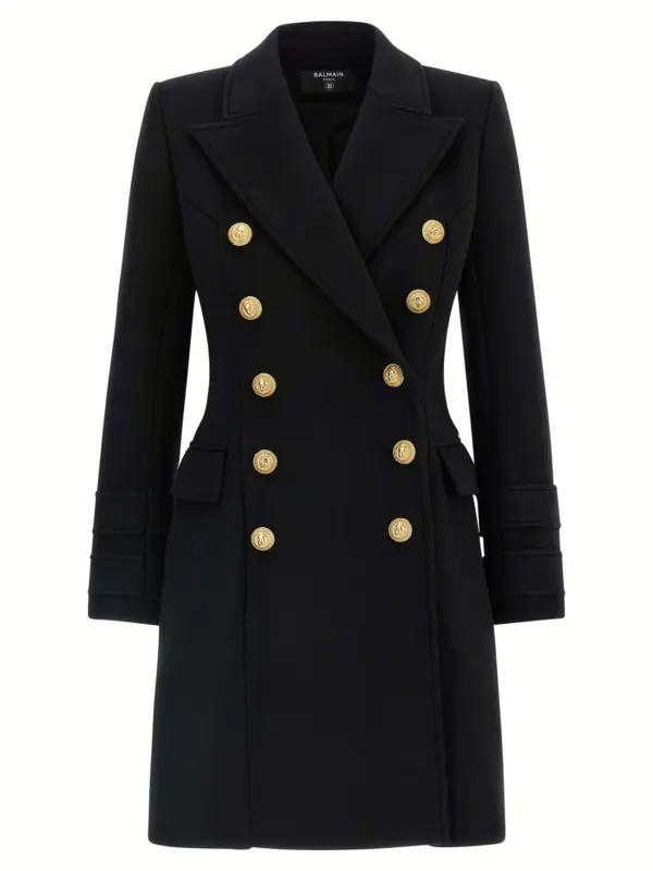 '10 Bottoni' coat BALMAIN Black