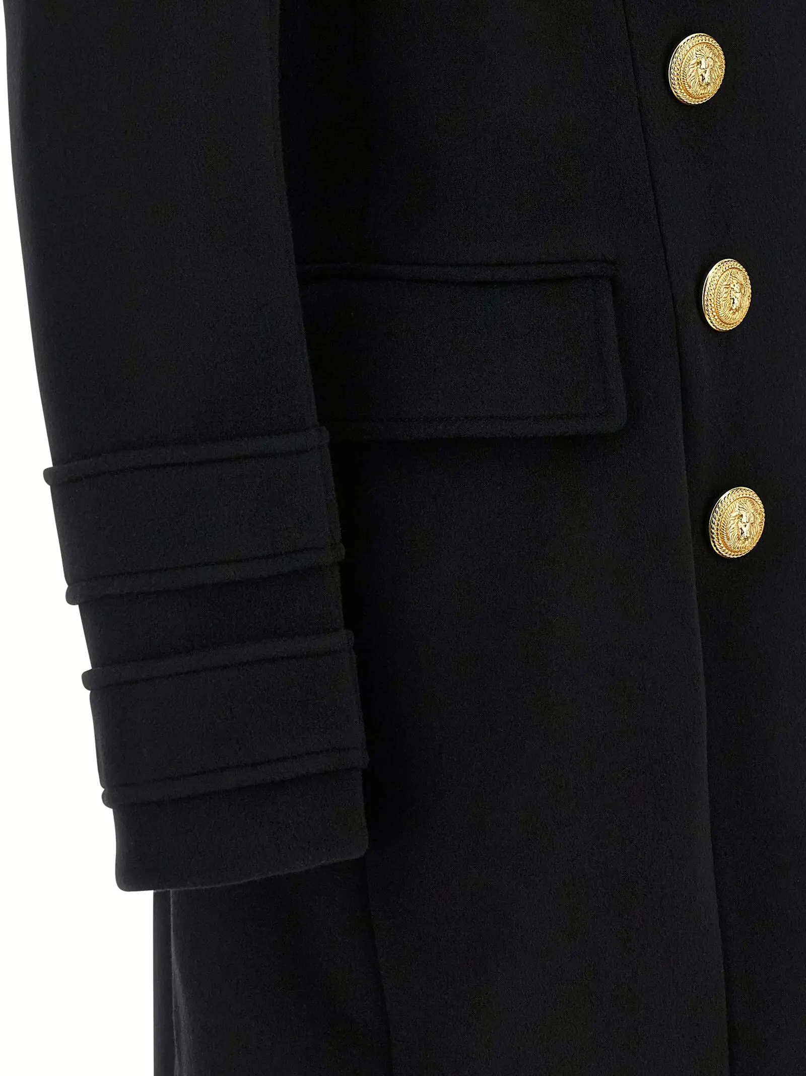 Пальто 10 Bottoni Balmain Чорне 4 '10 Bottoni' coat 90% virgin wool 10% cachemire BALMAIN Black
