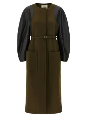 'Wool Felt' coat FENDI Green