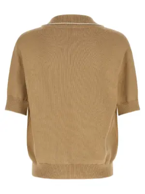 'Balmain Stemma' embroidery polo shirt FH1GB049KI76GMP BALMAIN Beige