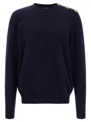 'Leone catena' button sweater BALMAIN Blue