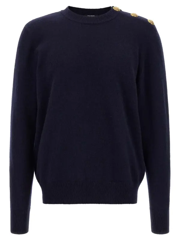 'Leone catena' button sweater BALMAIN Blue