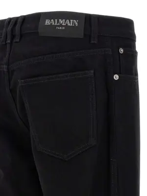 'Regular' jeans 100% cotton BALMAIN Black