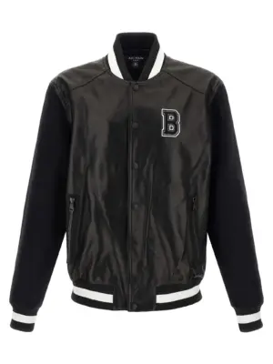 'Varsity' bomber jacket BALMAIN White/Black