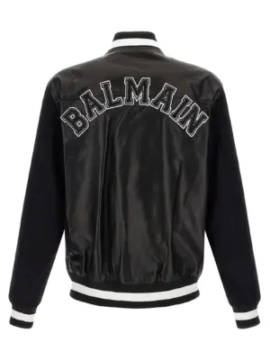 'Varsity' bomber jacket FH1TF995MH22EAP BALMAIN White/Black