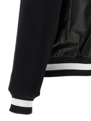 'Varsity' bomber jacket 100% lamb leather (Ovis aries) BALMAIN White/Black