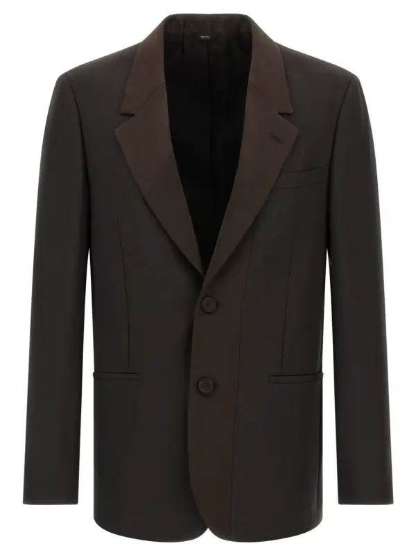 Crepe wool blazer FENDI Brown