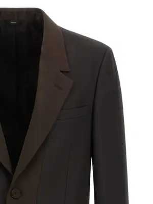 Crepe wool blazer Man FENDI Brown