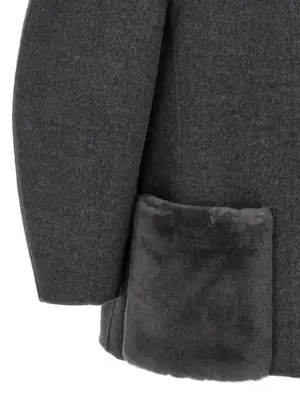 Blouson cocoon 99% virgin wool 1% silk FENDI Gray