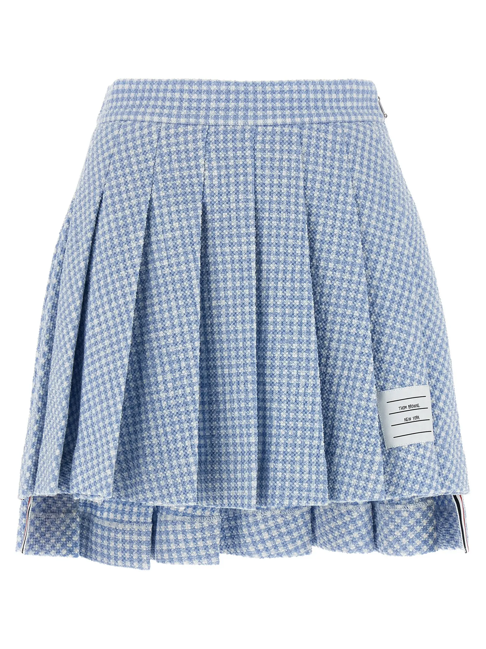 Спідниця Thom Browne Pleated tweed Блакитна 1 Pleated tweed skirt THOM BROWNE Light Blue