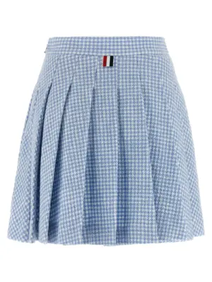 Pleated tweed skirt FJK143AJ0222480 THOM BROWNE Light Blue
