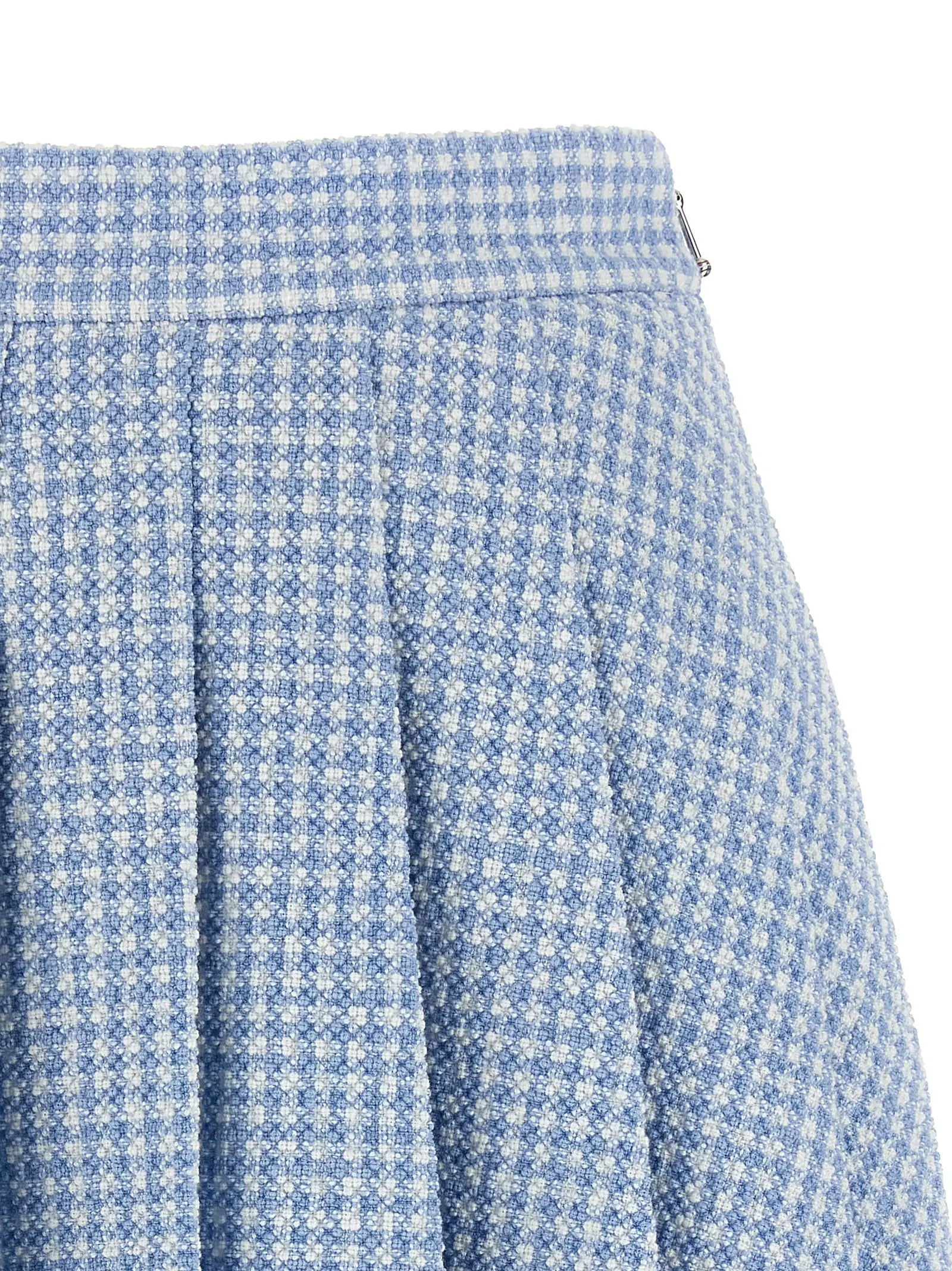 Спідниця Thom Browne Pleated tweed Блакитна 3 Pleated tweed skirt Woman THOM BROWNE Light Blue
