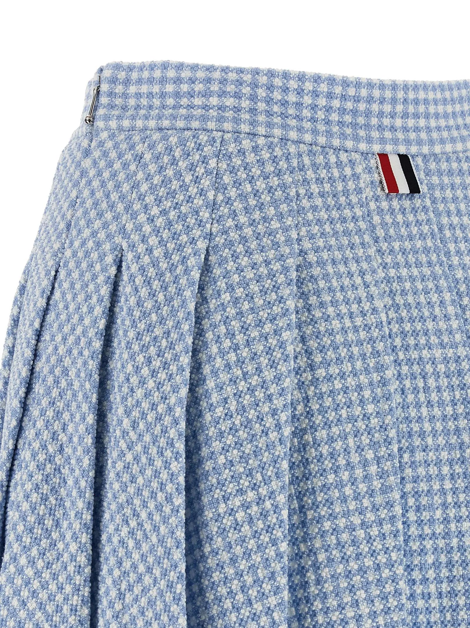 Спідниця Thom Browne Pleated tweed Блакитна 4 Pleated tweed skirt 92% cotton 7% polyamide 1% elastane THOM BROWNE Light Blue