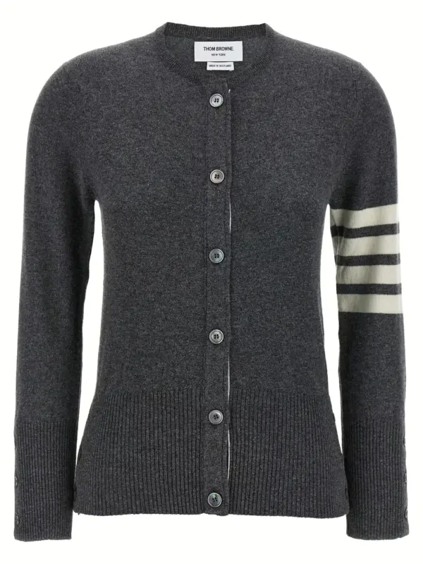 'Classic Cashmere 4-Bar' cardigan THOM BROWNE Gray