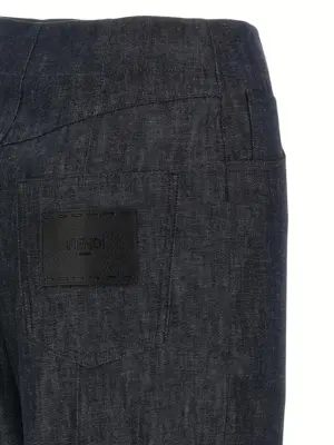 'Fendi Roma' patch jeans 100% cotton FENDI Blue