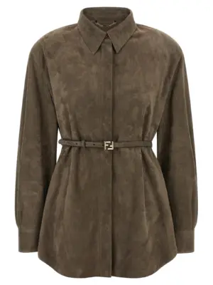 Suede shirt FENDI Gray