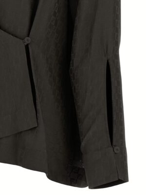 'Chess FF' shirt 100% silk FENDI Brown