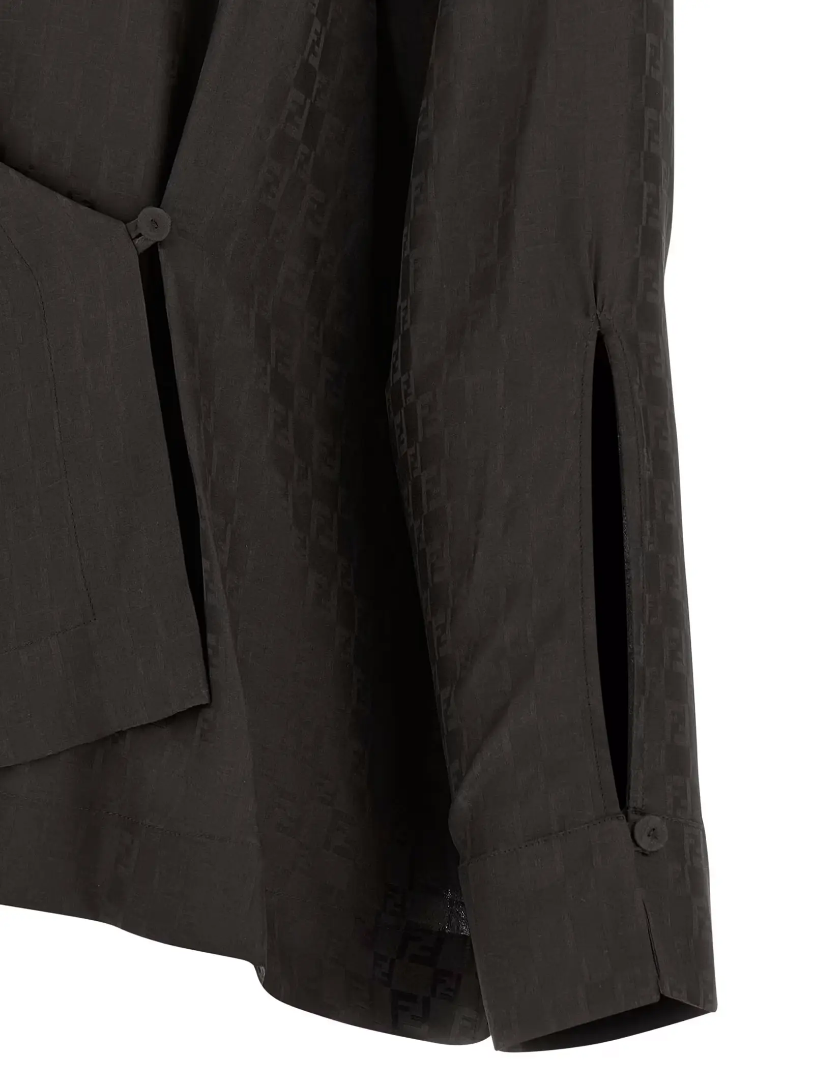 Сорочка Chess FF Fendi Коричнева 4 'Chess FF' shirt 100% silk FENDI Brown