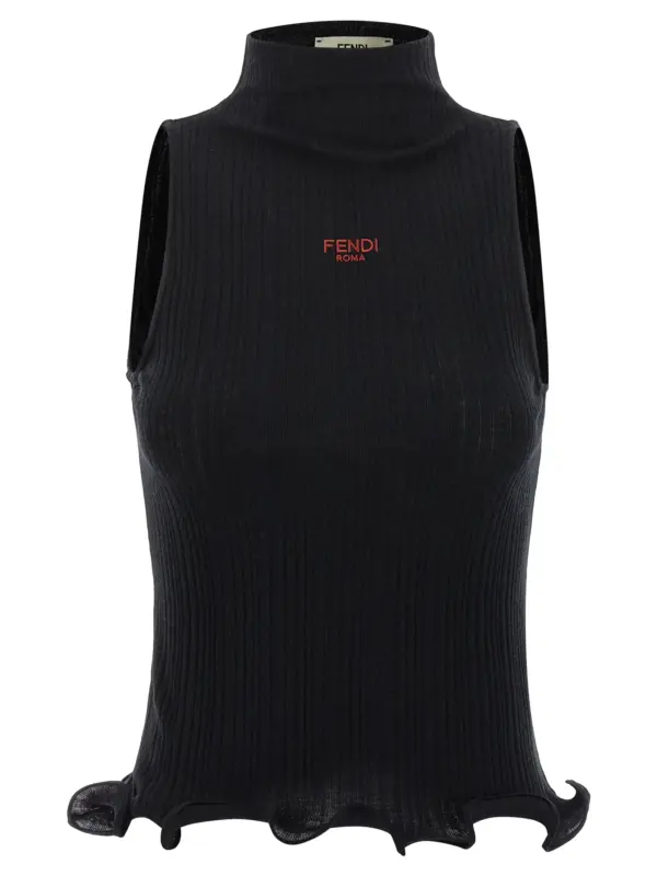 Ruffled top FENDI Black