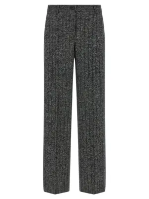 Striped wool pants DOLCE & GABBANA White/Black