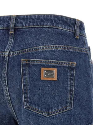 Logo plate shorts 100% cotton DOLCE & GABBANA Blue