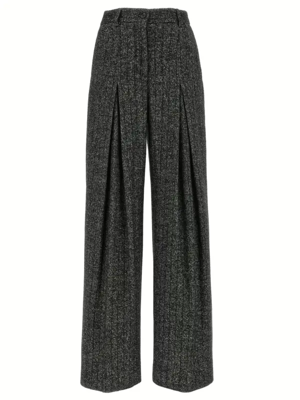 Striped wool pants DOLCE & GABBANA White/Black