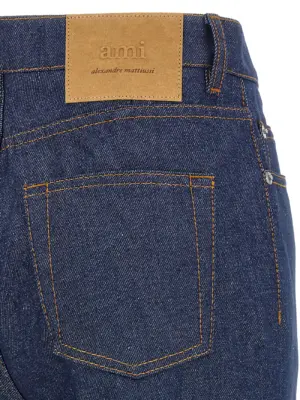 Flared leg jeans 100% cotton AMI PARIS Blue