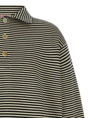 Striped polo sweatshirt Man MARNI Black