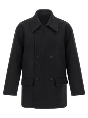 Felt wool coat FENDI Gray