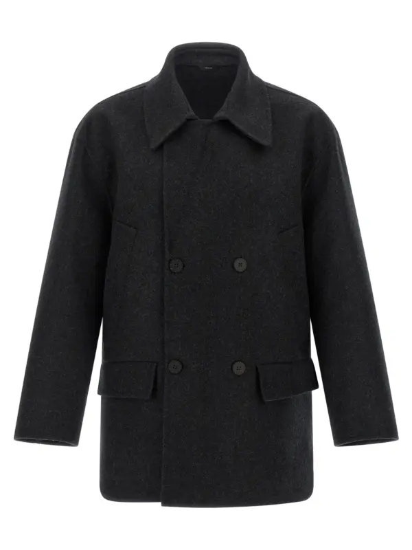Felt wool coat FENDI Gray