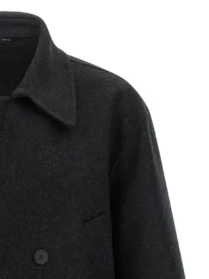 Felt wool coat Man FENDI Gray