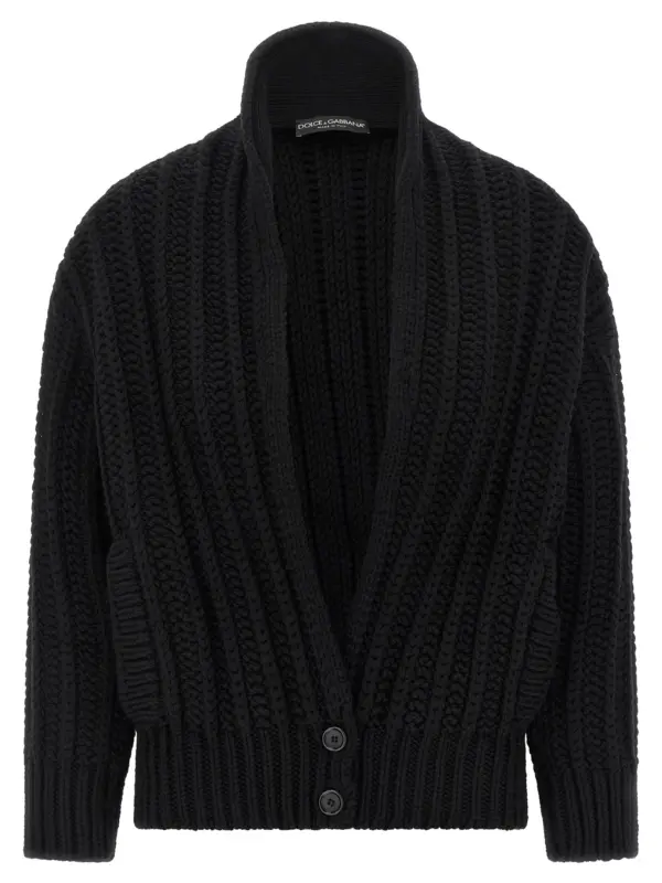 Coarse wool cardigan DOLCE & GABBANA Black